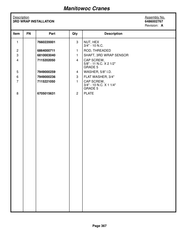 Grove RT875C Crane Parts Manual 222427 2014 2 Grove RT875C Crane Parts Manual 222427 2014-2