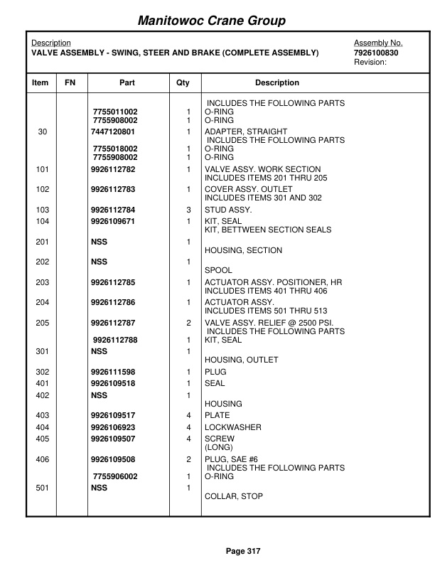 Grove RT875E Crane Parts Manual 224700 2009 2 Grove RT875E Crane Parts Manual 224700 2009-2