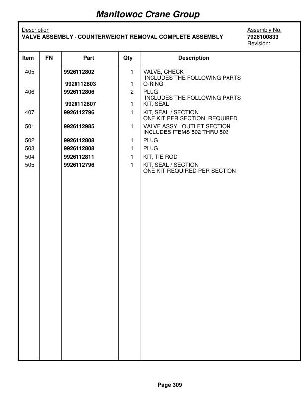 Grove RT875E3 Crane Parts Manual 226010 2007 2 Grove RT875E3 Crane Parts Manual 226010 2007-2