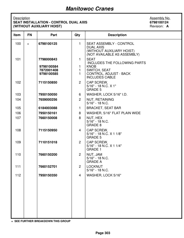 Grove RT875E3 Crane Parts Manual 226536 2010 2 Grove RT875E3 Crane Parts Manual 226536 2010-2