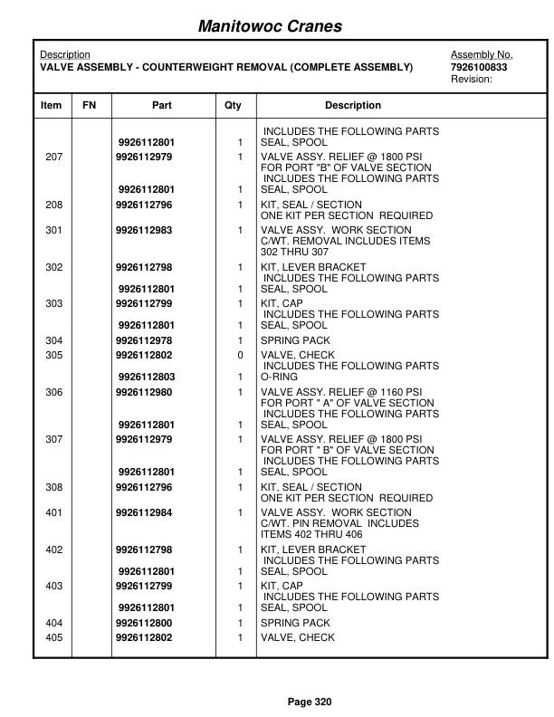 Grove RT875E3 Crane Parts Manual 226785 2009 2 Grove RT875E3 Crane Parts Manual 226785 2009-2