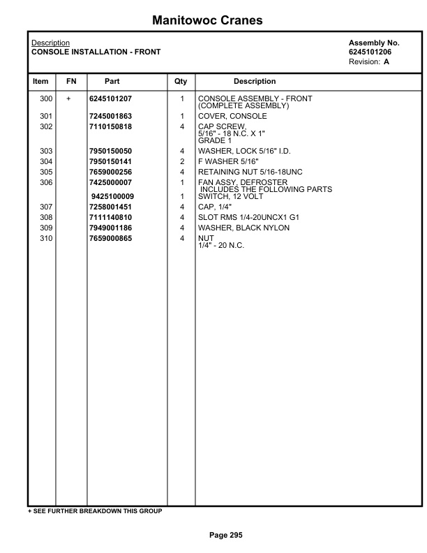 Grove RT875E3 Crane Parts Manual 226801 2019 2 Grove RT875E3 Crane Parts Manual 226801 2019-2