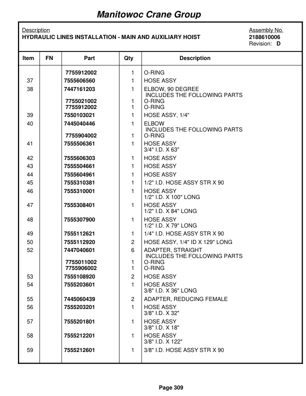 Grove RT875E3 Crane Parts Manual 227299 2008 2 Grove RT875E3 Crane Parts Manual 227299 2008-2
