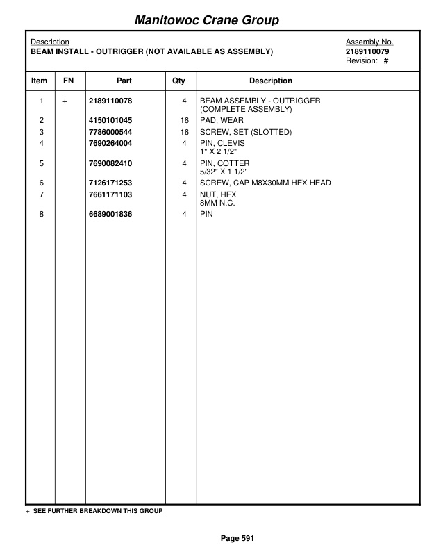 Grove RT880E Crane Parts Manual 228318 2008 3 Grove RT880E Crane Parts Manual 228318 2008-3