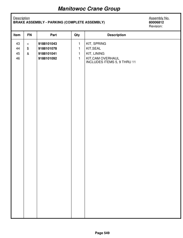 Grove RT880E Crane Parts Manual 228420 2008 3 Grove RT880E Crane Parts Manual 228420 2008-3