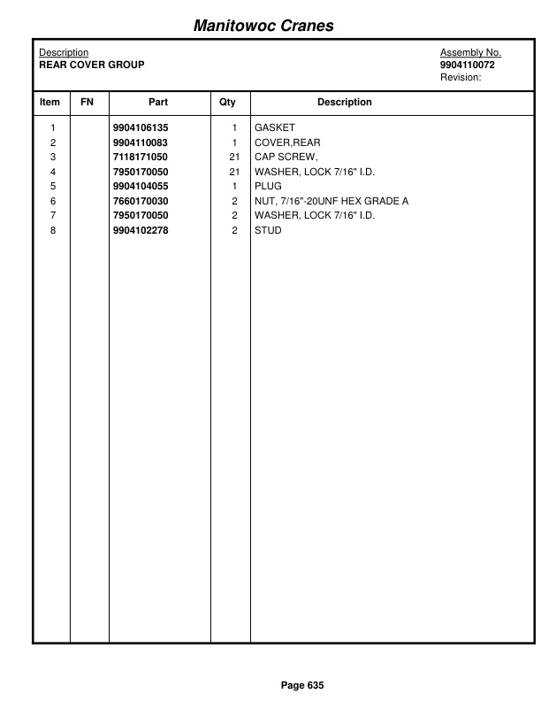 Grove RT880E Crane Parts Manual 228848 2017 3 Grove RT880E Crane Parts Manual 228848 2017-3