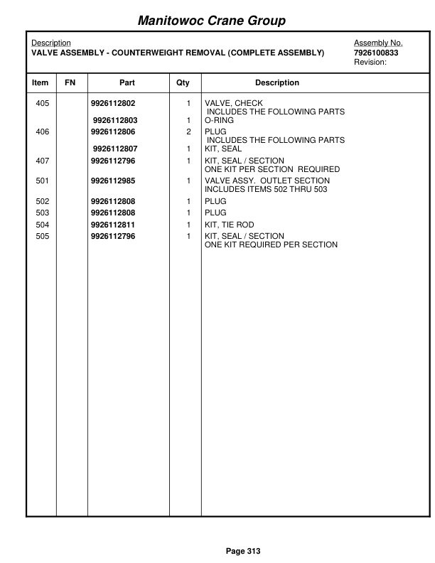 Grove RT880E Crane Parts Manual 228899 2008 2 Grove RT880E Crane Parts Manual 228899 2008-2