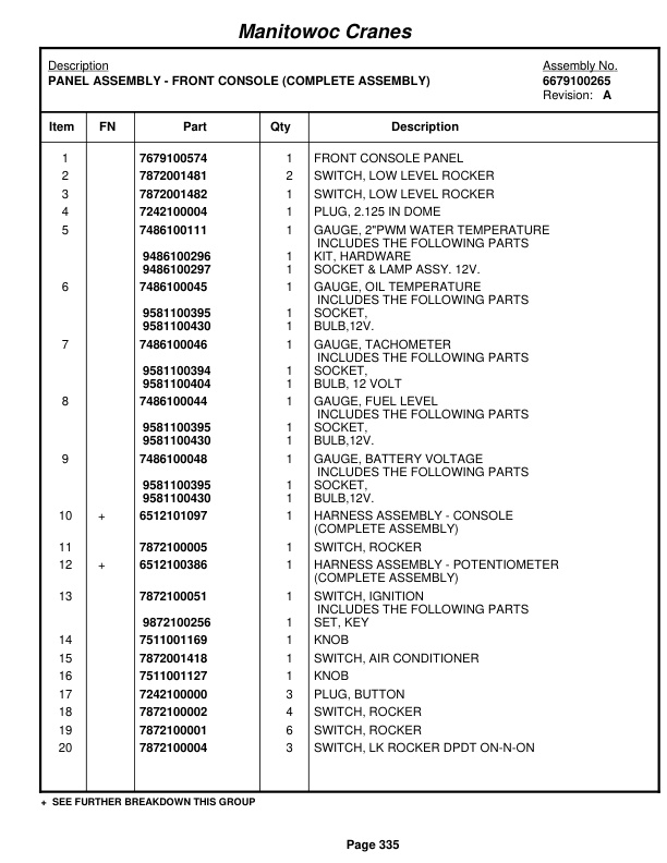 Grove RT880E Crane Parts Manual 229106 2010 2 Grove RT880E Crane Parts Manual 229106 2010-2