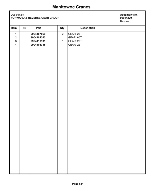 Grove RT880E Crane Parts Manual 230975 2019 3 Grove RT880E Crane Parts Manual 230975 2019-3