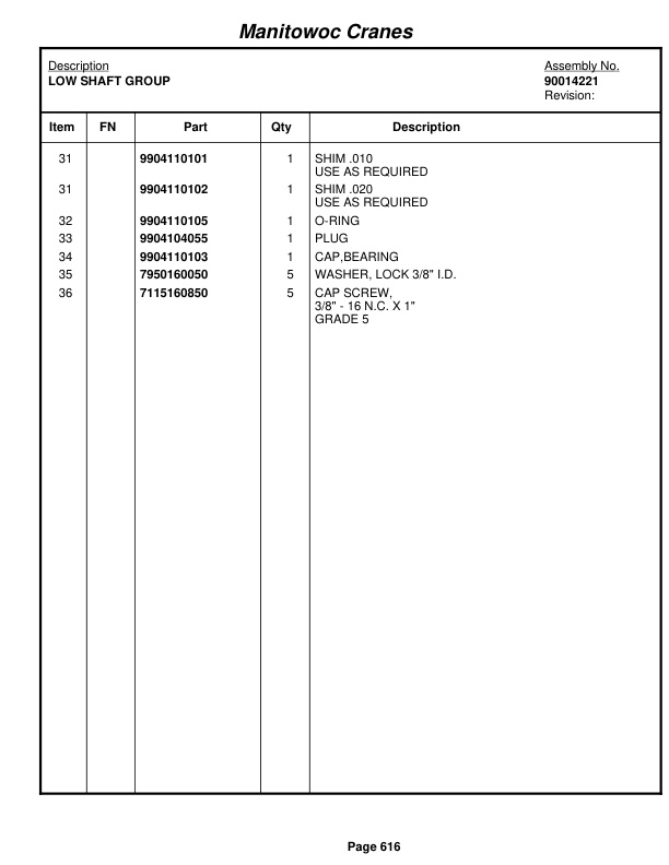 Grove RT880E Crane Parts Manual 231194 2010 3 Grove RT880E Crane Parts Manual 231194 2010-3