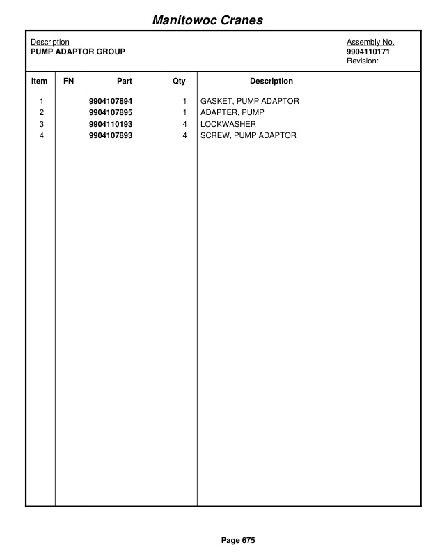 Grove RT880E Crane Parts Manual 231464 2011 3 Grove RT880E Crane Parts Manual 231464 2011-3