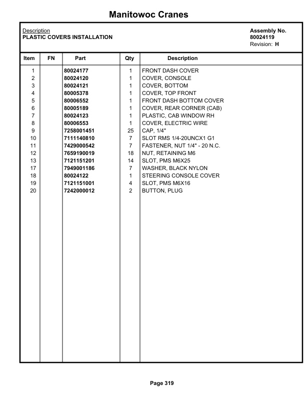 Grove RT880E Crane Parts Manual 231839 2019 2 Grove RT880E Crane Parts Manual 231839 2019-2