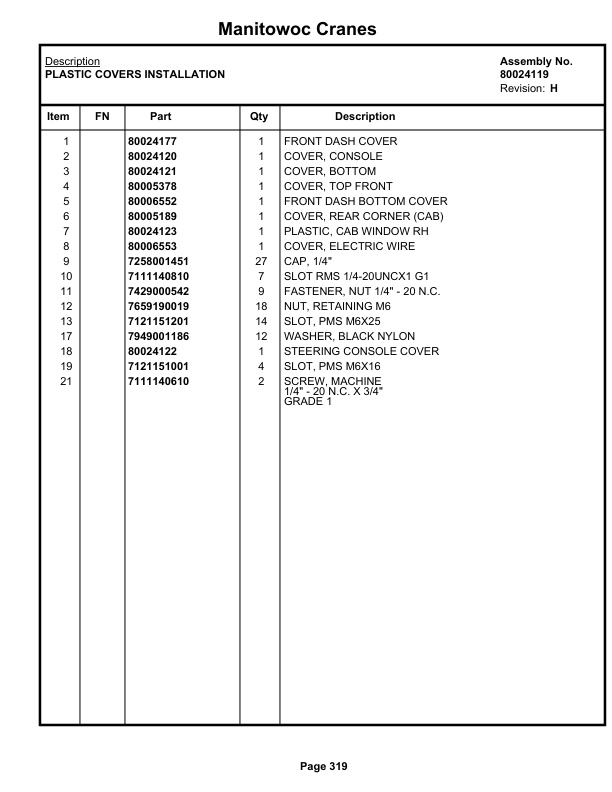 Grove RT880E Crane Parts Manual 231849 2019 2 Grove RT880E Crane Parts Manual 231849 2019-2