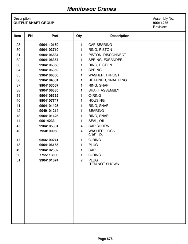 Grove RT880E Crane Parts Manual 231921 2011-3