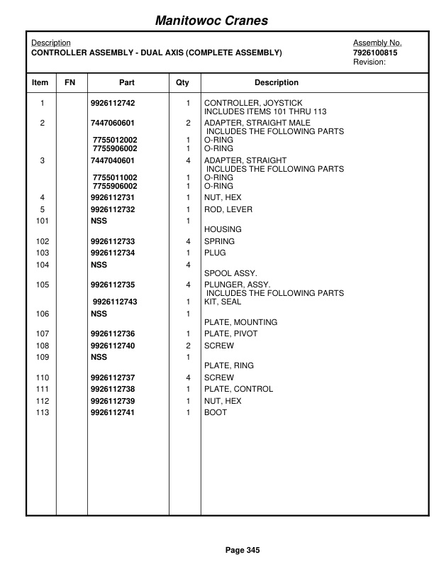Grove RT880E Crane Parts Manual 232010 2011 2 Grove RT880E Crane Parts Manual 232010 2011-2