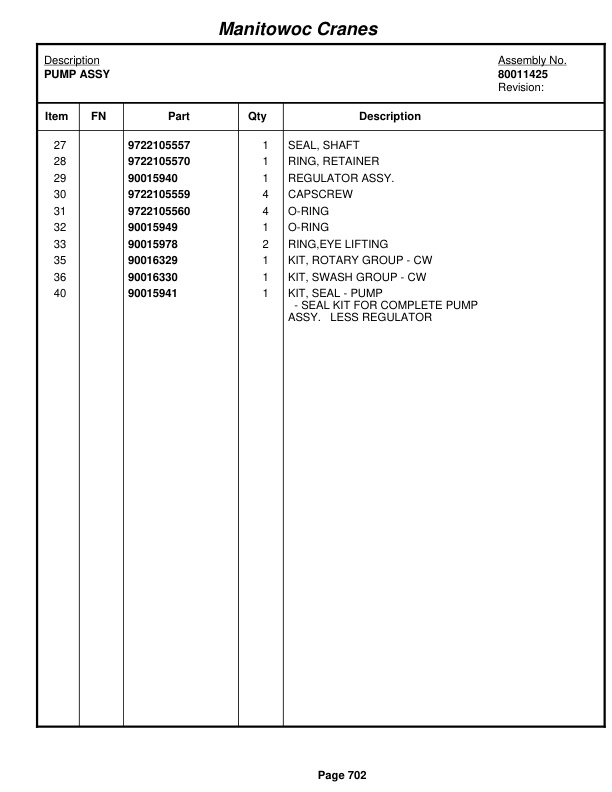 Grove RT880E Crane Parts Manual 232010 2011 3 Grove RT880E Crane Parts Manual 232010 2011-3