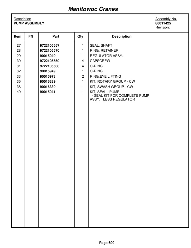 Grove RT880E Crane Parts Manual 232590 2012 3 Grove RT880E Crane Parts Manual 232590 2012-3