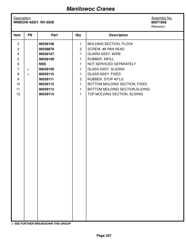 Grove RT880E Crane Parts Manual 235281 2017-2