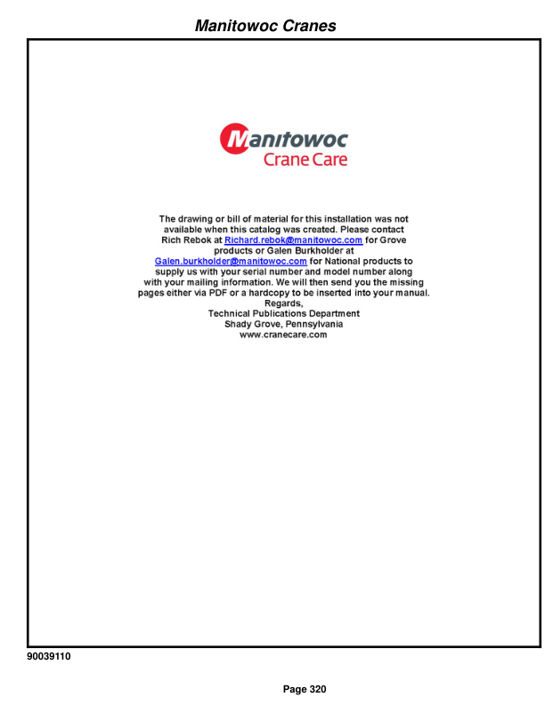 Grove RT880E Crane Parts Manual 235294 2015-2
