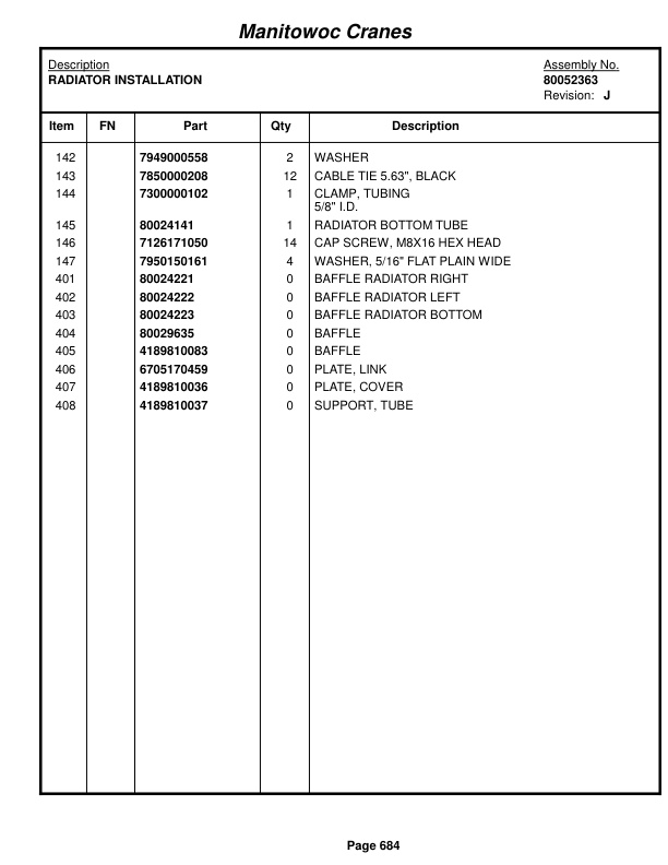 Grove RT880E Crane Parts Manual 235735 2017 3 Grove RT880E Crane Parts Manual 235735 2017-3