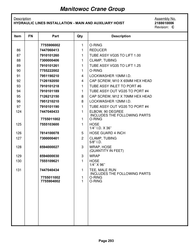 Grove RT880E3 Crane Parts Manual 225331 2006-2