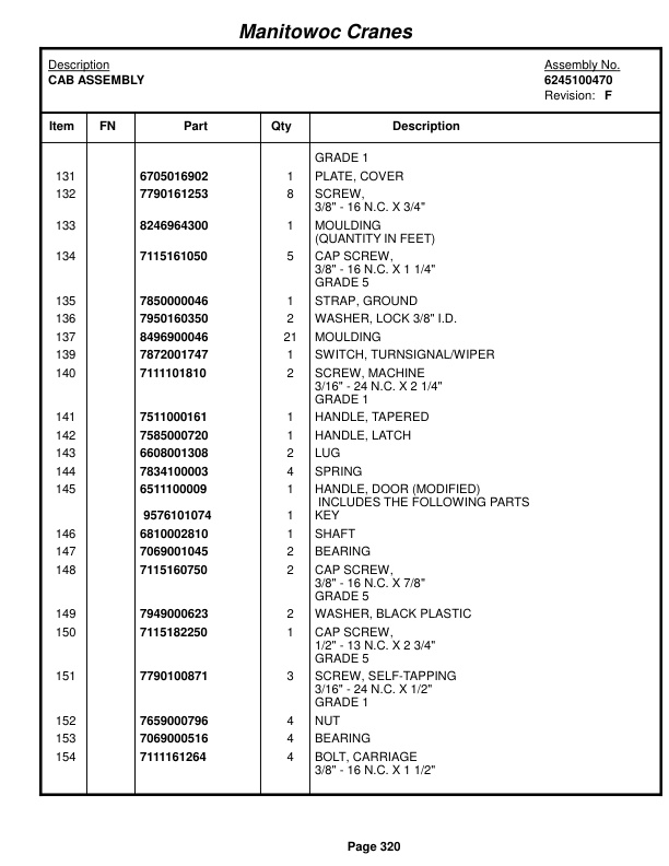 Grove RT890E Crane Parts Manual 224144 2015-2