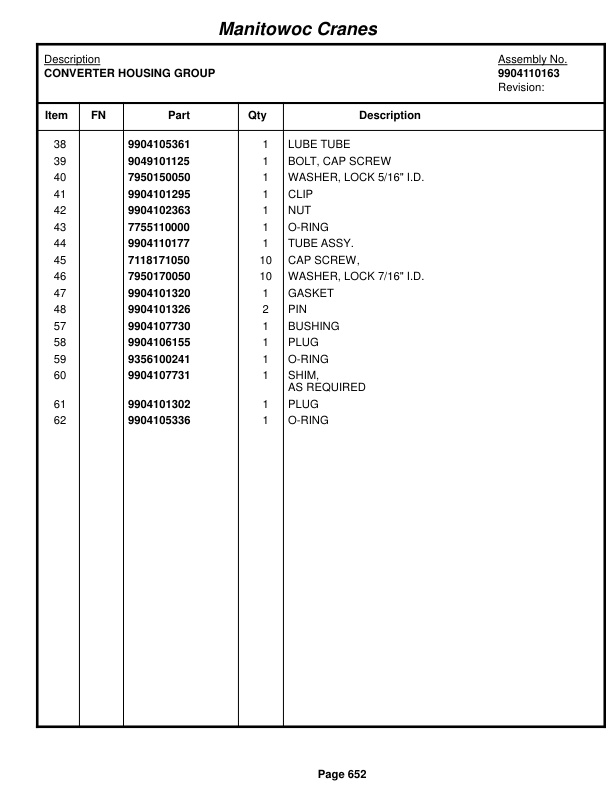 Grove RT890E Crane Parts Manual 224144 2015-3