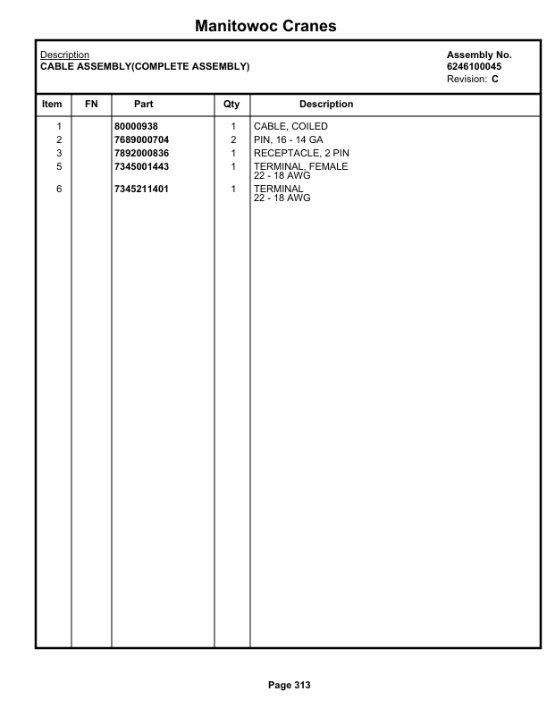 Grove RT890E Crane Parts Manual 224878 2019 2 Grove RT890E Crane Parts Manual 224878 2019-2