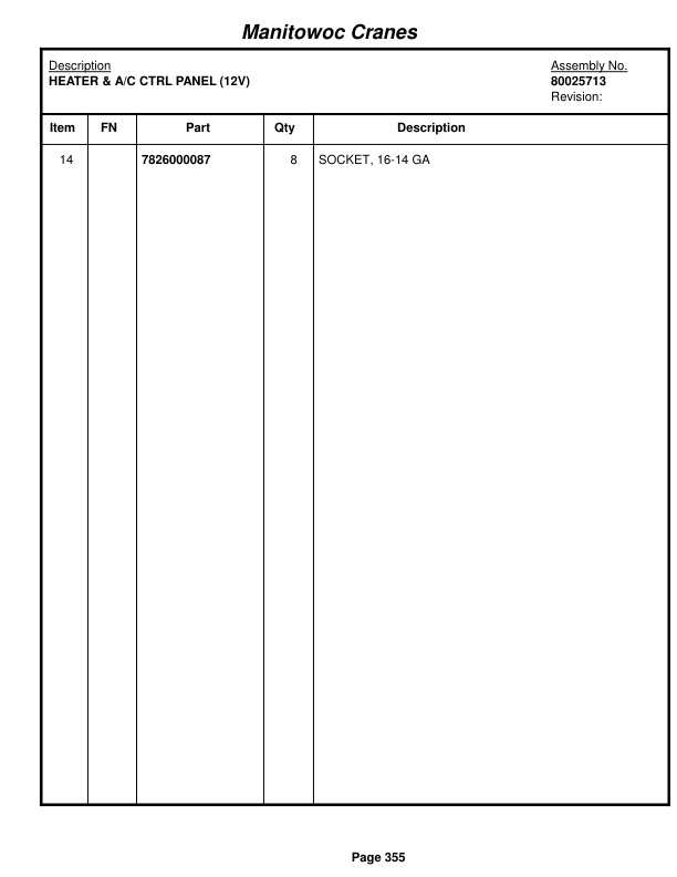 Grove RT890E Crane Parts Manual 231556 2016-2