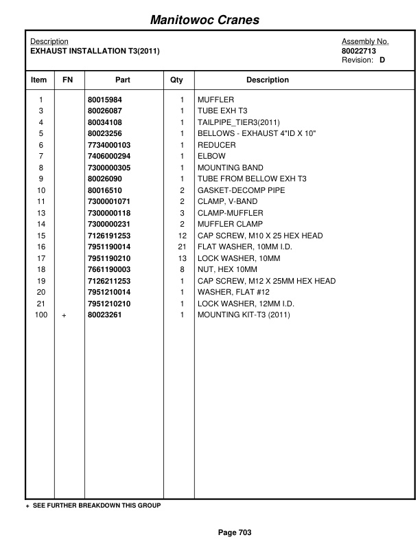 Grove RT890E Crane Parts Manual 231669 2011-3