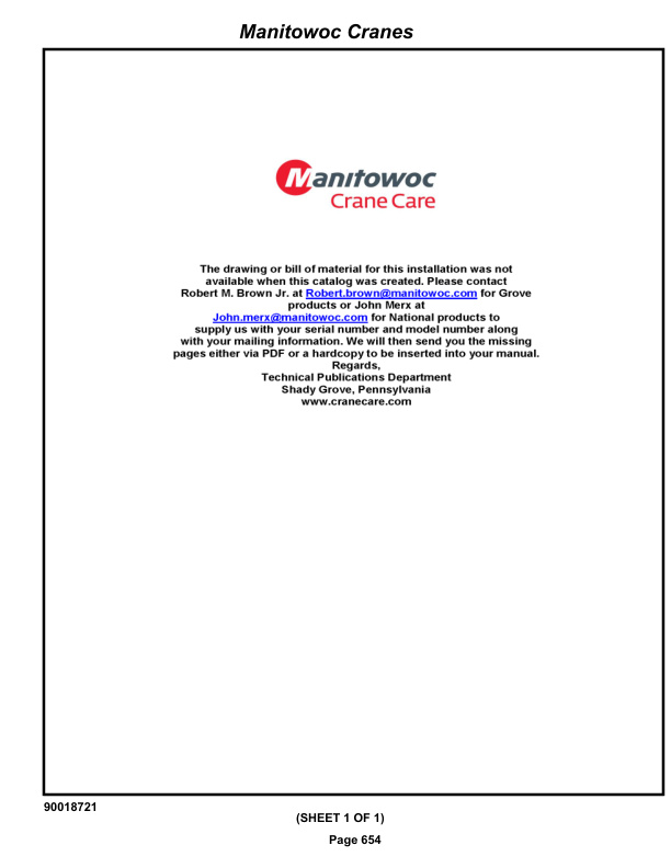Grove RT890E Crane Parts Manual 231694 2019-3