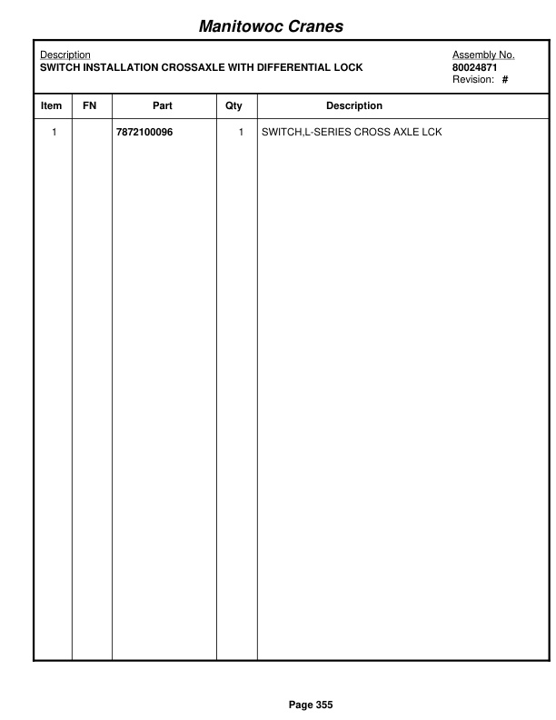Grove RT890E Crane Parts Manual 231974 2011-2