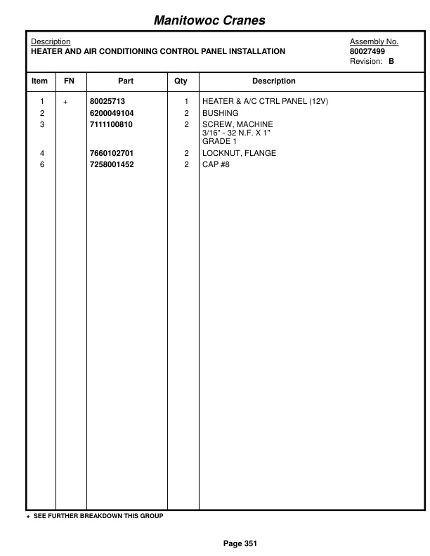 Grove RT890E Crane Parts Manual 232245 2017-2