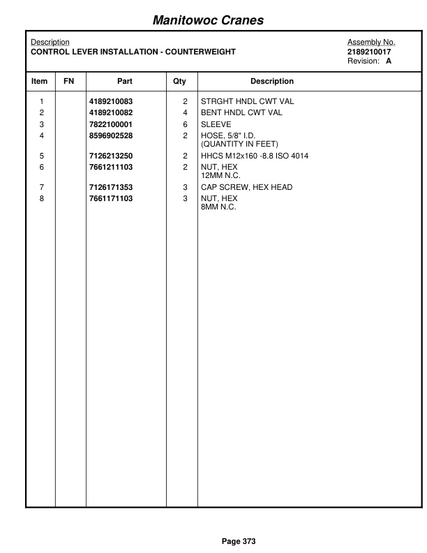 Grove RT890E Crane Parts Manual 232335 2012-2