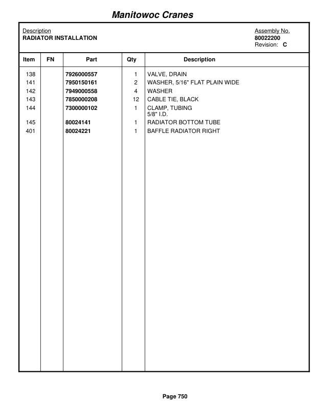 Grove RT890E Crane Parts Manual 232676 2012-3
