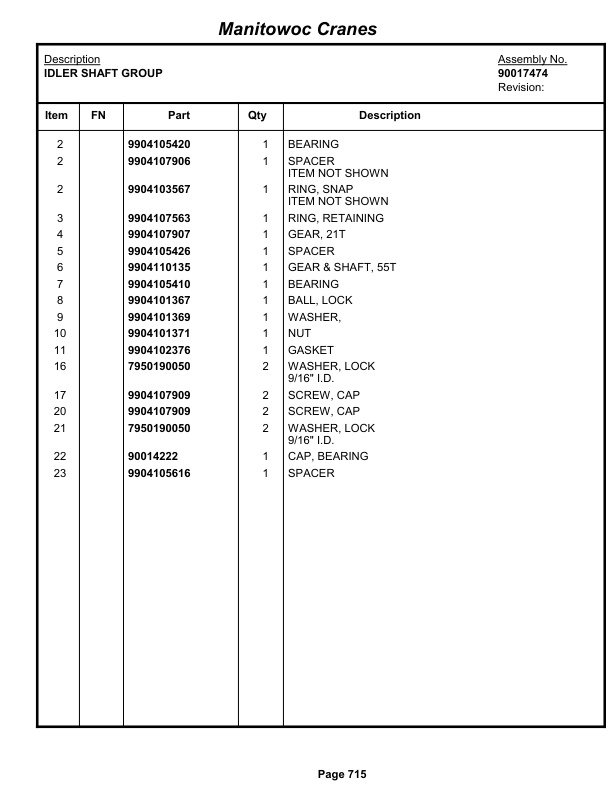 Grove RT890E Crane Parts Manual 233104 2013 3 Grove RT890E Crane Parts Manual 233104 2013-3