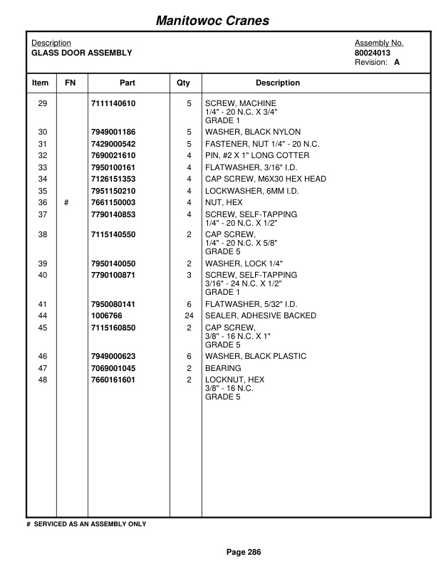 Grove RT890E Crane Parts Manual 233161 2012-2