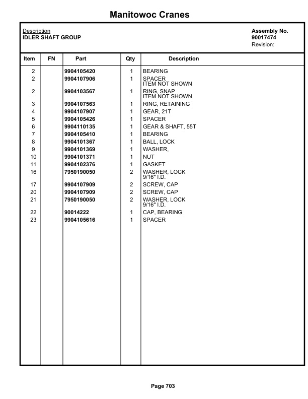 Grove RT890E Crane Parts Manual 233717 2019 3 Grove RT890E Crane Parts Manual 233717 2019-3