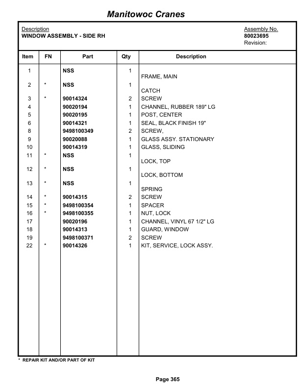 Grove RT890E Crane Parts Manual 233979 2013-2