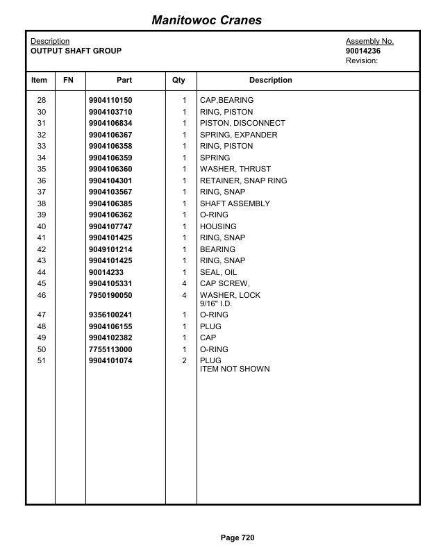 Grove RT890E Crane Parts Manual 234117 2013 3 Grove RT890E Crane Parts Manual 234117 2013-3