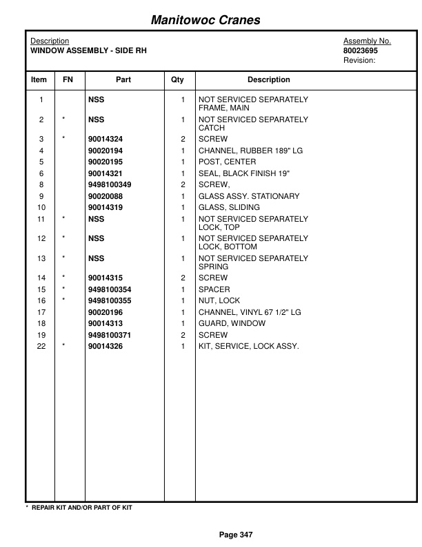Grove RT890E Crane Parts Manual 234585 2015-2