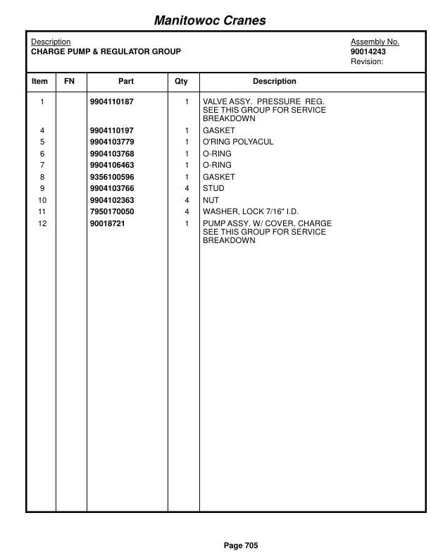 Grove RT890E Crane Parts Manual 234585 2015-3