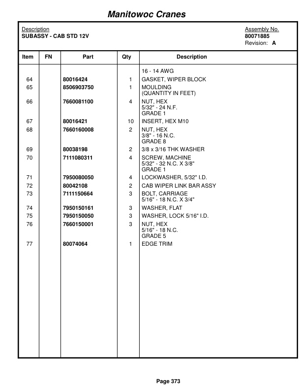 Grove RT890E Crane Parts Manual 234702 2018-2