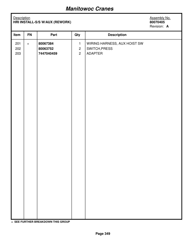 Grove RT890E Crane Parts Manual 235151 2016-2