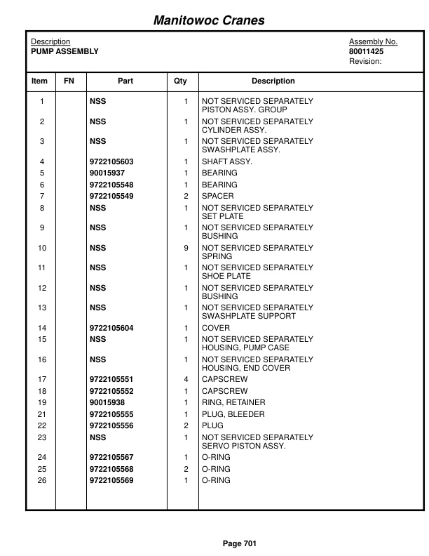 Grove RT890E Crane Parts Manual 235221 2015-3