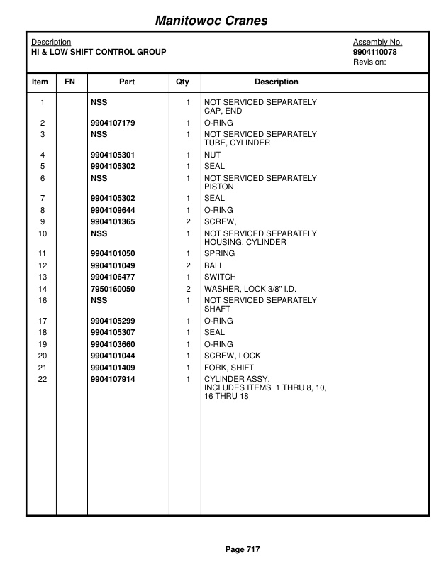 Grove RT890E Crane Parts Manual 235507 2016-3