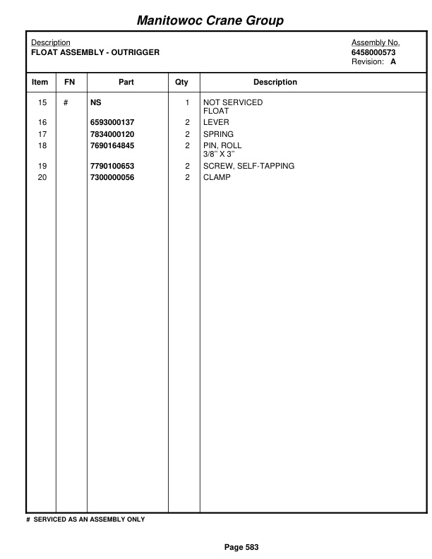Grove RT890E3 Crane Parts Manual 225667 2006 3 Grove RT890E3 Crane Parts Manual 225667 2006-3