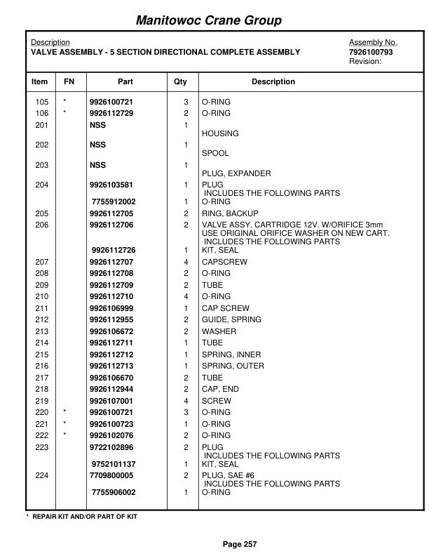 Grove RT890E3 Crane Parts Manual 225893 2007 2 Grove RT890E3 Crane Parts Manual 225893 2007-2
