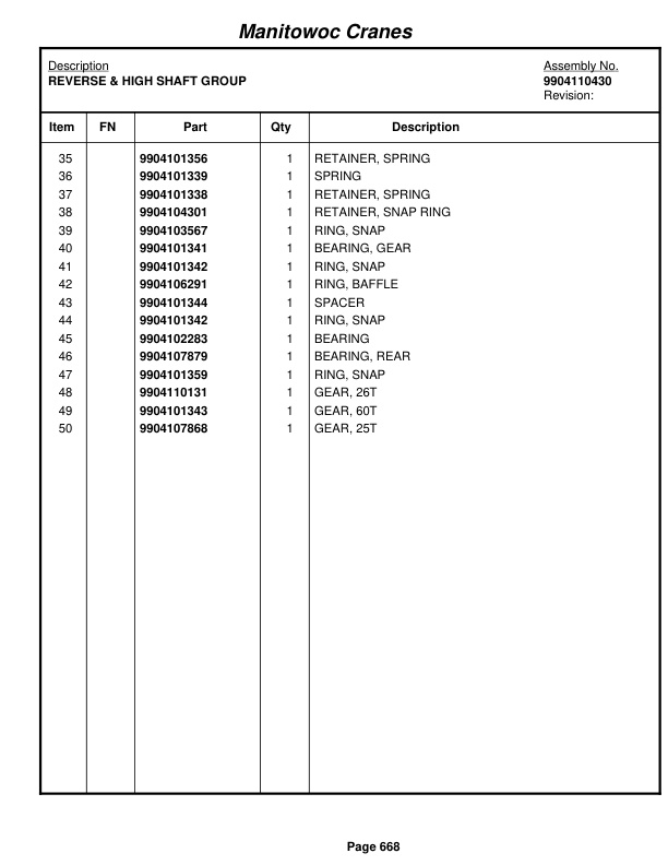 Grove RT890E3 Crane Parts Manual 227584 2012 3 Grove RT890E3 Crane Parts Manual 227584 2012-3