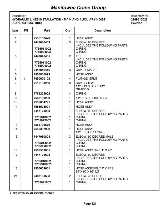 Grove RT890E3 Crane Parts Manual 228181 2008-2
